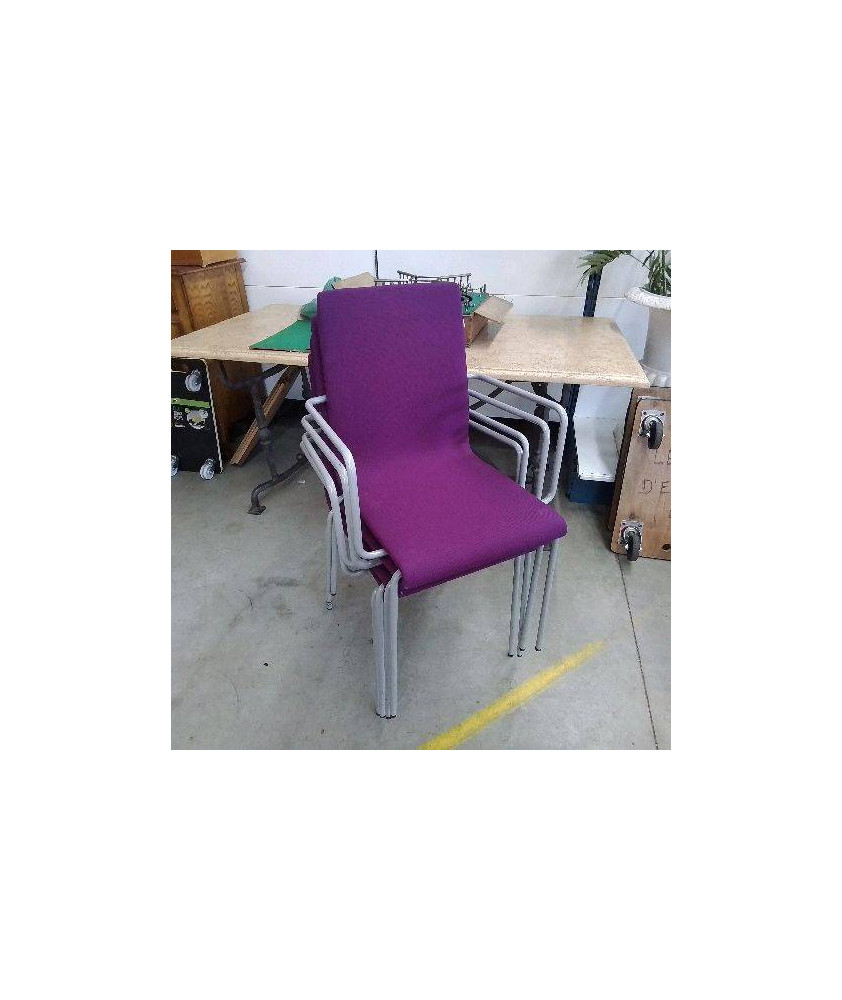 LOT DE 4 FAUTEUILS MAUVE 