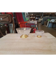 BOLS EN CRISTAL ET OR FIN