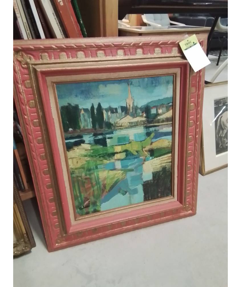 HUILE SUR TOILE HONFLEUR PETER DELUCA (1941-2012)