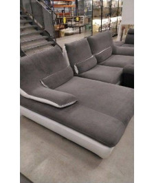 CANAPE D’ANGLE GRIS BLANC / CHATEAU D’AX 