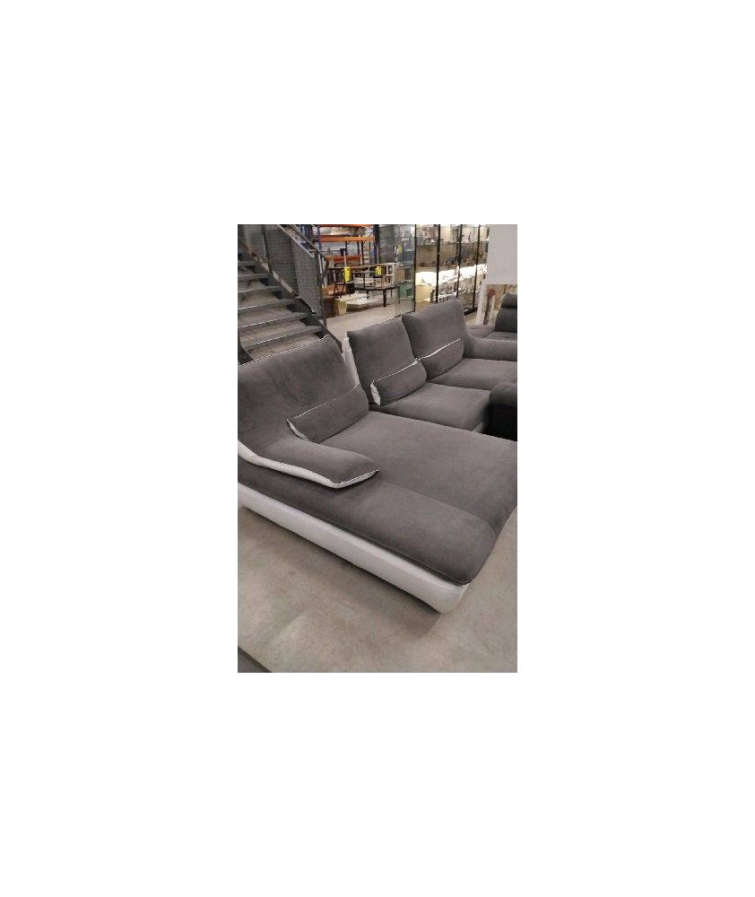 CANAPE D’ANGLE GRIS BLANC / CHATEAU D’AX 