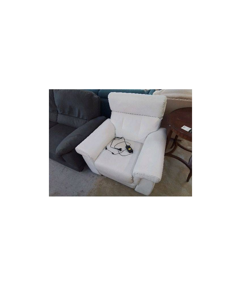 FAUTEUIL CUIR  BLANC RELAX ELECTRIQUE 
