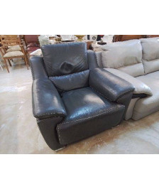 FAUTEUIL CUIR GRIS ELECTRIQUE 