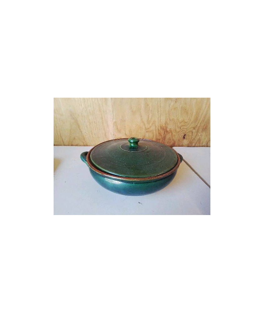 COCOTTE VERTE EN TERRE CUITE 