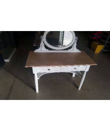 COIFFEUSE 2 TIROIRS MIROIR BISEAUTE 