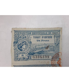 TICKETS D\'ENTRÉE EXPOSITION UNIVERSELLE 1900 LES 3