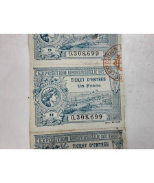 TICKETS D\'ENTRÉE EXPOSITION UNIVERSELLE 1900 LES 3