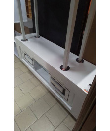 MEUBLE TV LAQUE BLANC LED