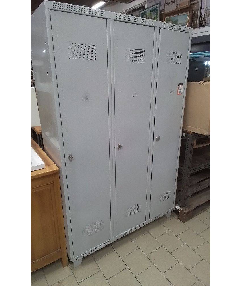 VESTIAIRE METAL 3 PORTES SANS CLES