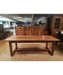 TABLE CHENE + 2 ALLONGES 49 CM