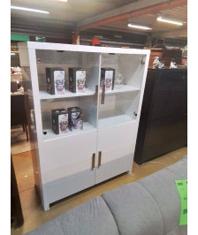 MEUBLE 2 PORTES VITRE ET 2 PLAINES MODERNE