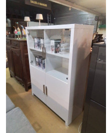 MEUBLE 2 PORTES VITRE ET 2 PLAINES MODERNE