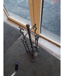 NÉCESSAIRE DE CHEMINÉE FER FORGÉ 5 PIÈCES 