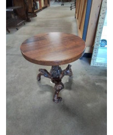 GUERIDON ROND PLATEAU BOIS PIÈTEMENT CEP DE VIGNE 