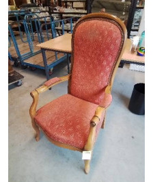 VOLTAIRE BOIS CLAIR TISSU ORANGÉ 