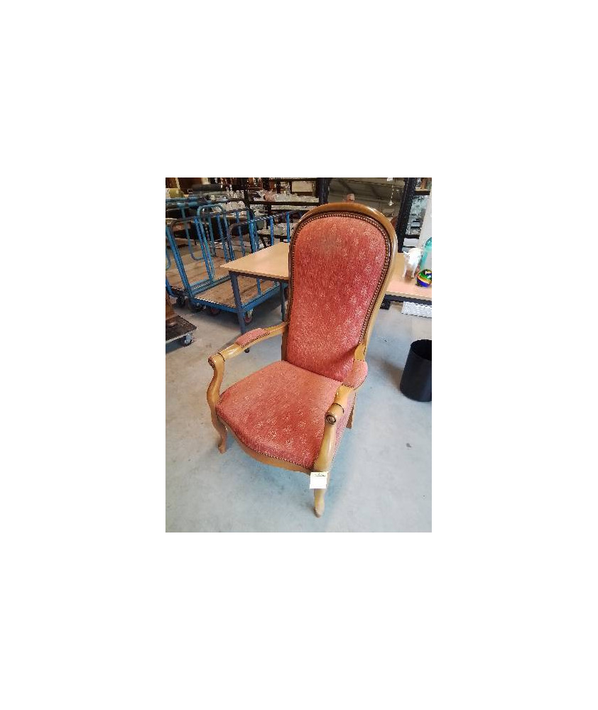 VOLTAIRE BOIS CLAIR TISSU ORANGÉ 