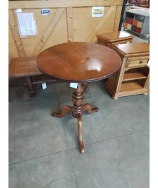 GUERIDON ROND BOIS TOURNÉ TRIPODE XIXE 