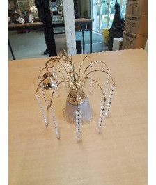 SUSPENSION MÉTAL DORÉ A PENDELOQUES 