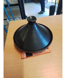 TAJINE CÉRAMIQUE NOIR AVEC LIVRE DE RECETTES 
