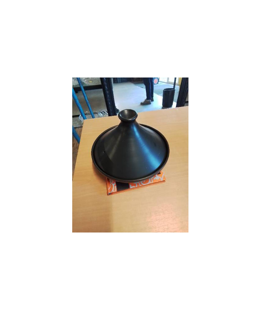 TAJINE CÉRAMIQUE NOIR AVEC LIVRE DE RECETTES 
