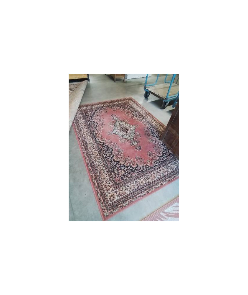 TAPIS LAINE VIEUX ROSE ECRU BLEU VERT 240X170CM