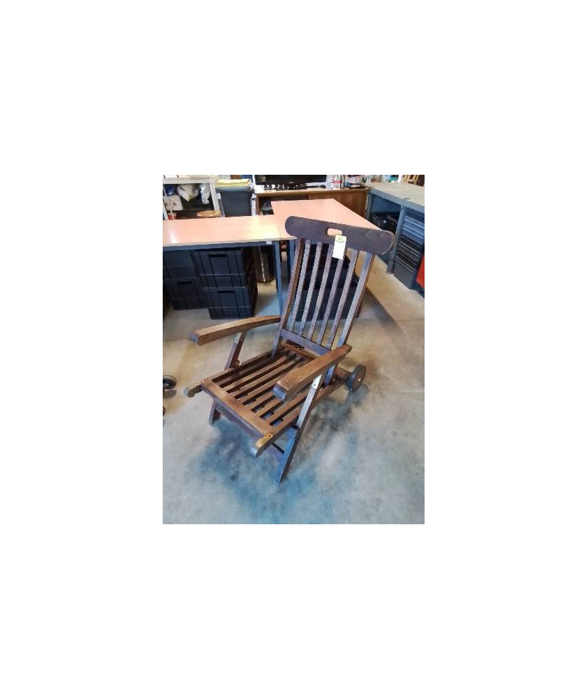 FAUTEUIL DE JARDIN A ROULETTES TECK AJOURÉ 