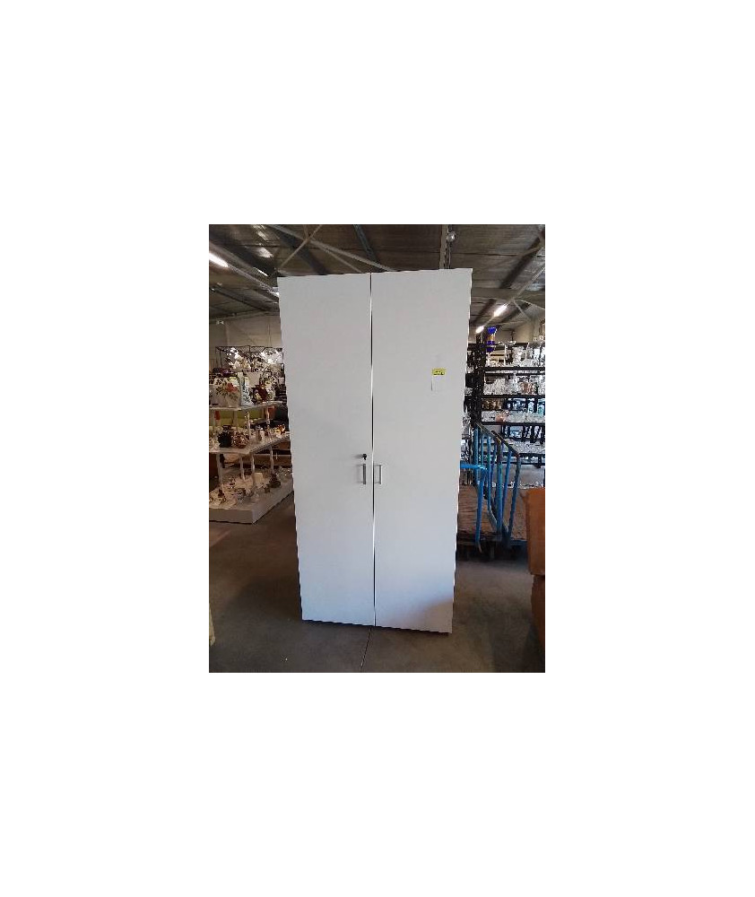 ARMOIRE DE BUREAU BOIS BLANC 2 PORTES