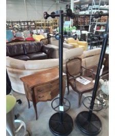 PERROQUET PORTE PARAPLUIE MÉTAL ET RÉSINE NOIR 8 PATÈRES 