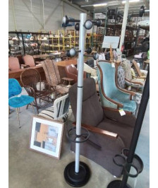 PERROQUET PORTE PARAPLUIE MÉTAL GRIS ET NOIR RESINE NOIR 8 PATÈRES 