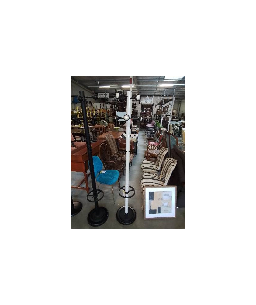 PERROQUET PORTE PARAPLUIE MÉTAL NOIR ET BLANC RÉSINE NOIR ET BLANC 8 PATÈRES 