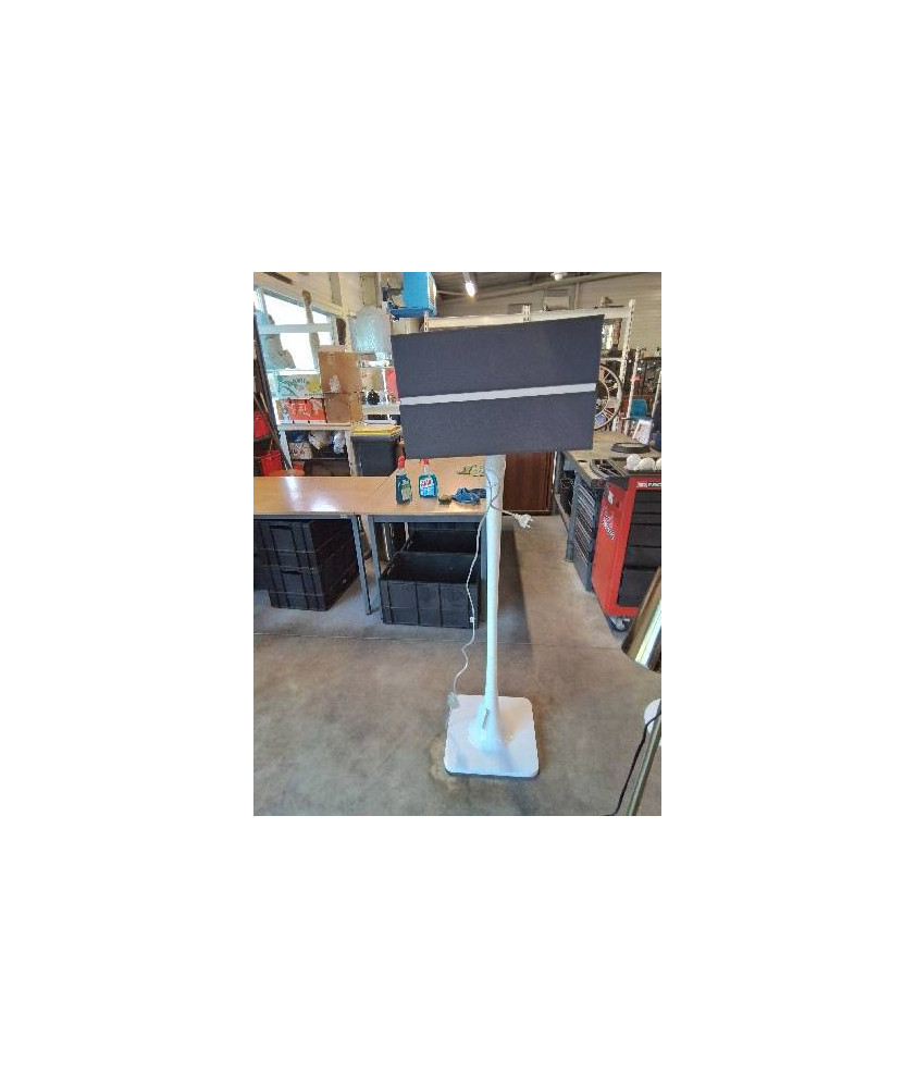 LAMPADAIRE RÉSINE BLANC AJ TAUPE A LISERÉ BLANC 