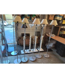 LAMPADAIRE ARTICULE MÉTAL GRIS AJ ECRU