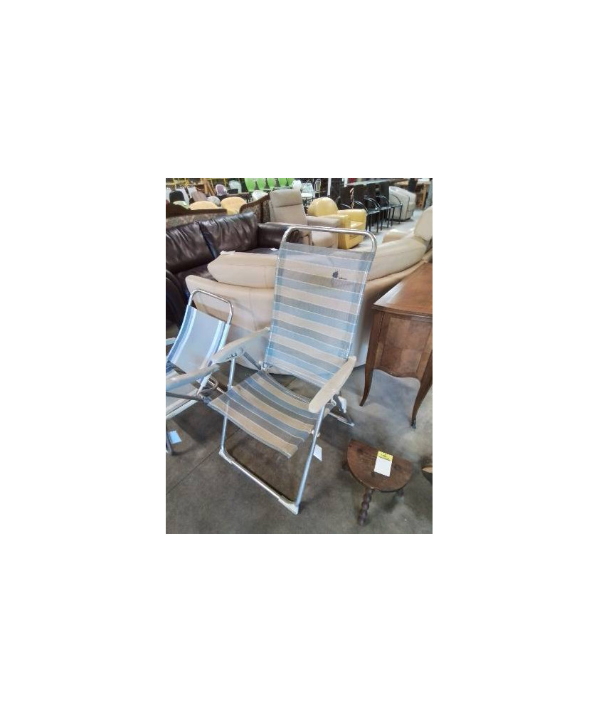 TRANSAT MÉTAL ET TOILE BLEU ET GRIS LAFUMA