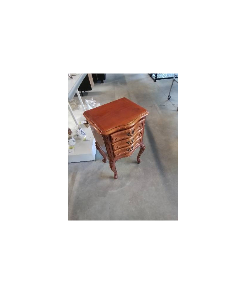 CHEVET BOIS CLAIR MOULURÉ 3 TIROIRS STYLE RÉGENCE 