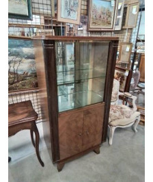 VITRINE ANNÉES 50 BOIS 2 PORTES COULISSANTES 2 PORTES 