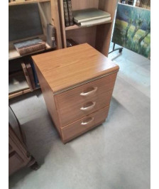 CAISSON DE BUREAU A ROULETTES BOIS CLAIR 3 TIROIRS 