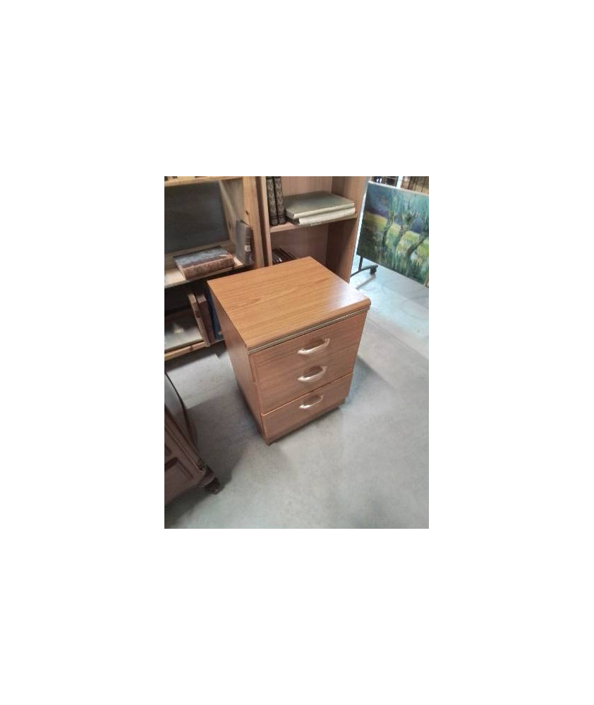 CAISSON DE BUREAU A ROULETTES BOIS CLAIR 3 TIROIRS 