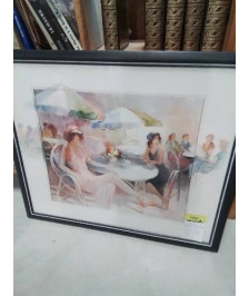 GRAVURE SCÈNE DE RESTAURANT WILLEM HAENRAETS (1940) 