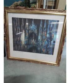 LITHOGRAPHIE NUMÉROTÉE ET CONTRESIGNÉE CATHÉDRALE LEBOURGEOIS