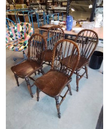 4 CHAISES WINDSOR ANGLAIS  XIXE