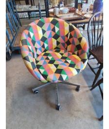 FAUTEUIL GONDOLE A ROULETTES TISSU COLORÉ IKEA CARBP2 1999