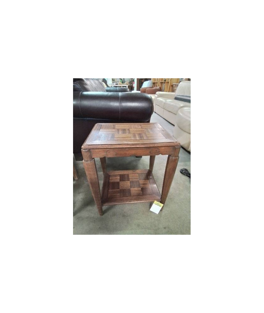 CONSOLE RECTANGULAIRE 2 NIVEAUX BOIS MARQUETÉ ET SCULPTÉ  ART DÉCO 