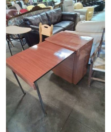 MEUBLE TABLE EXTENSIBLE COULISSANTE FORMICA PRESTOTABLE ANNÉES 60