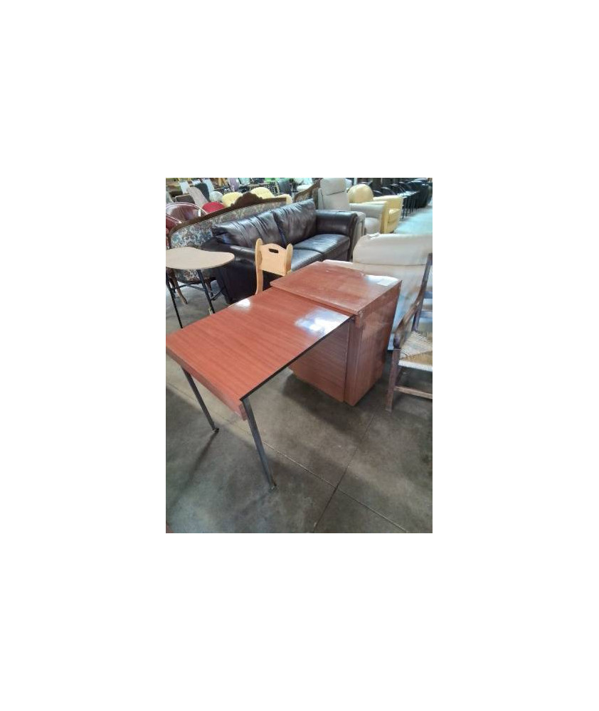 MEUBLE TABLE EXTENSIBLE COULISSANTE FORMICA PRESTOTABLE ANNÉES 60