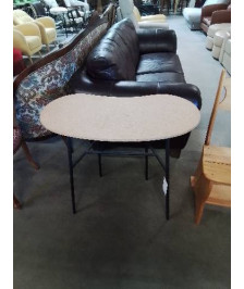 CONSOLE ROGNONNEE A JUPONNER  PIÈTEMENT MÉTAL NOIR PLATEAU BOIS  