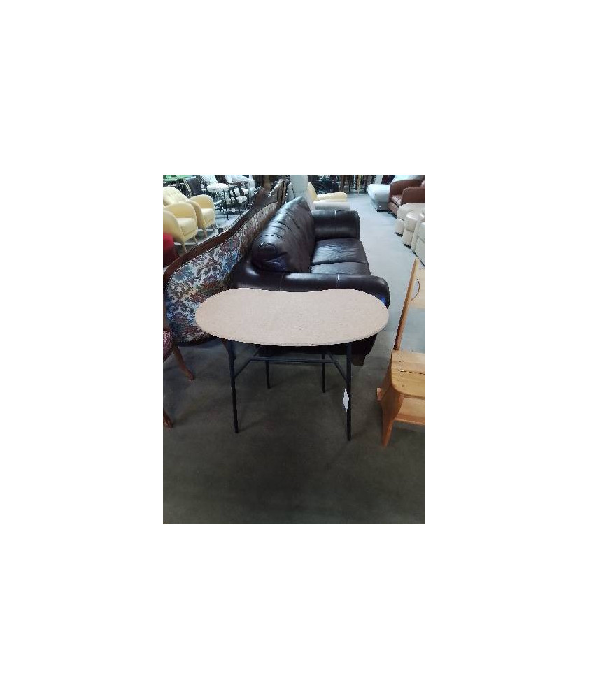 CONSOLE ROGNONNEE A JUPONNER  PIÈTEMENT MÉTAL NOIR PLATEAU BOIS  