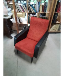 FAUTEUIL SKAÏ ET MOUMOUTE ROUGE ANNÉES 50