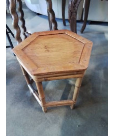 PORTE PLANTE HEXAGONAL ROTIN ANNÉES 60