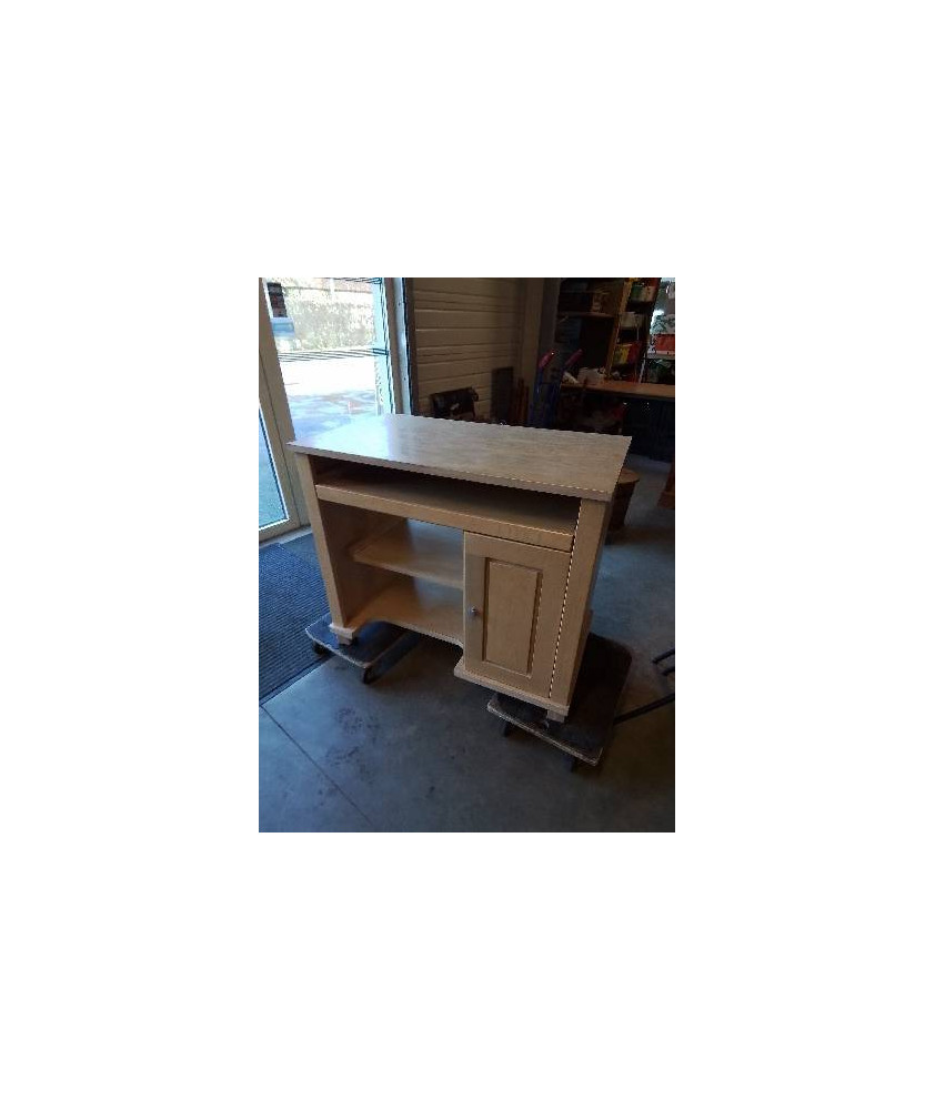 BUREAU INFORMATIQUE BOIS CLAIR MOULURÉ 1 PORTE 