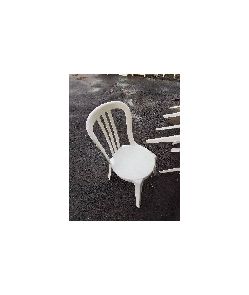 CHAISE DE JARDIN RÉSINE BLANC DOSSIER AJOURÉ GROSFILLEX 
